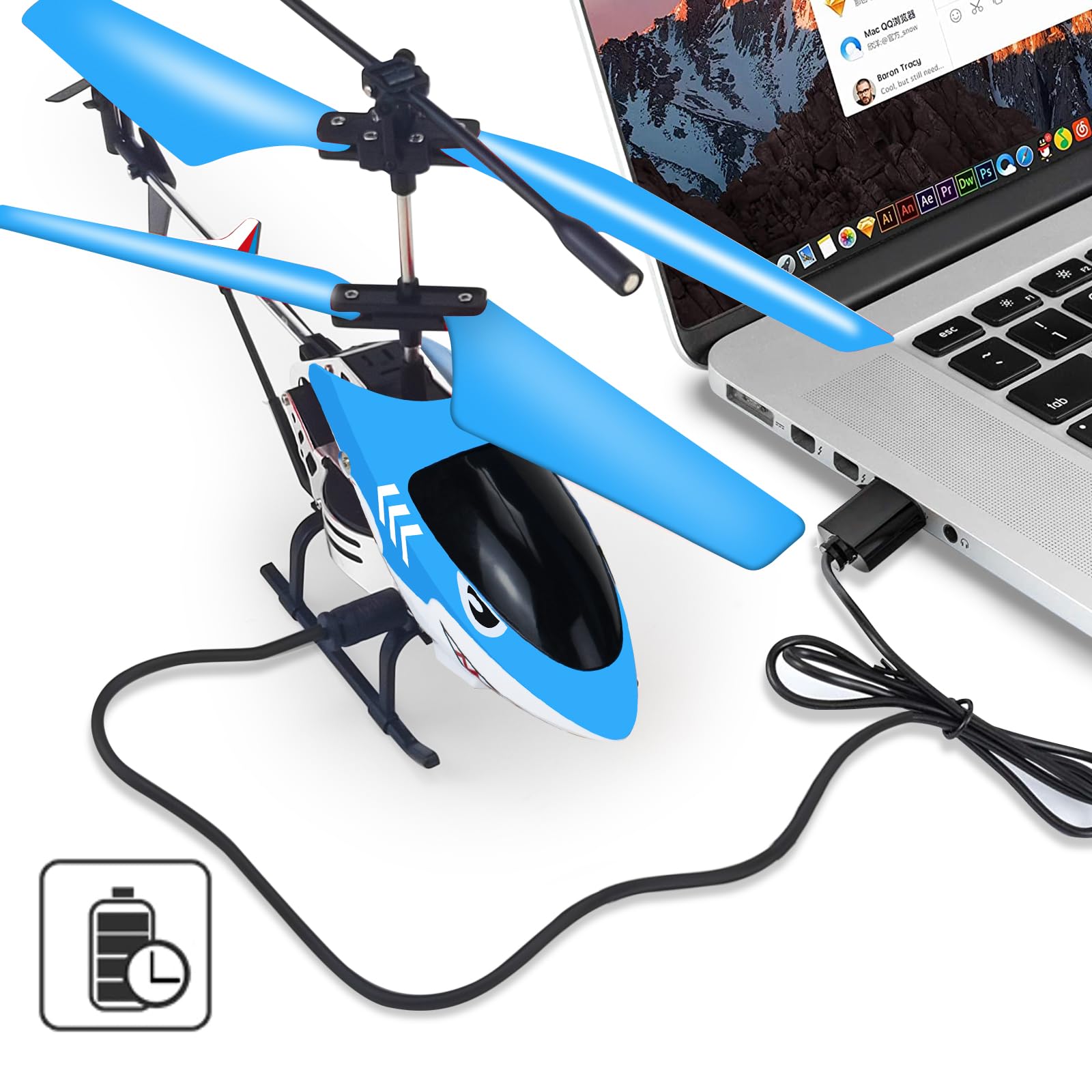 Remote Control Helicopter for Kids| Toys for Ages 5-7 8-10| Rc Helicopter Toys with LED Lights, 3.5 Channel, Gyro Stabilizer, Altitude Hold, 2.4GHz Helicopter Toys for Beginner Boys Girls Indoor-Shark