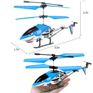 Remote Control Helicopter for Kids| Toys for Ages 5-7 8-10| Rc Helicopter Toys with LED Lights, 3.5 Channel, Gyro Stabilizer, Altitude Hold, 2.4GHz Helicopter Toys for Beginner Boys Girls Indoor-Shark