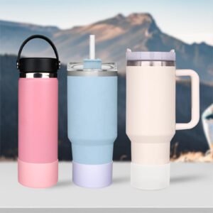 HEYSKAY 2pcs Protective Flask Silicone Boot Cover Base for 20-40oz Stanley Tumbler, 12-24oz Hydro Flask Water Bottle. Compatible with All Water Bottles with Bottom Width of 2.85in