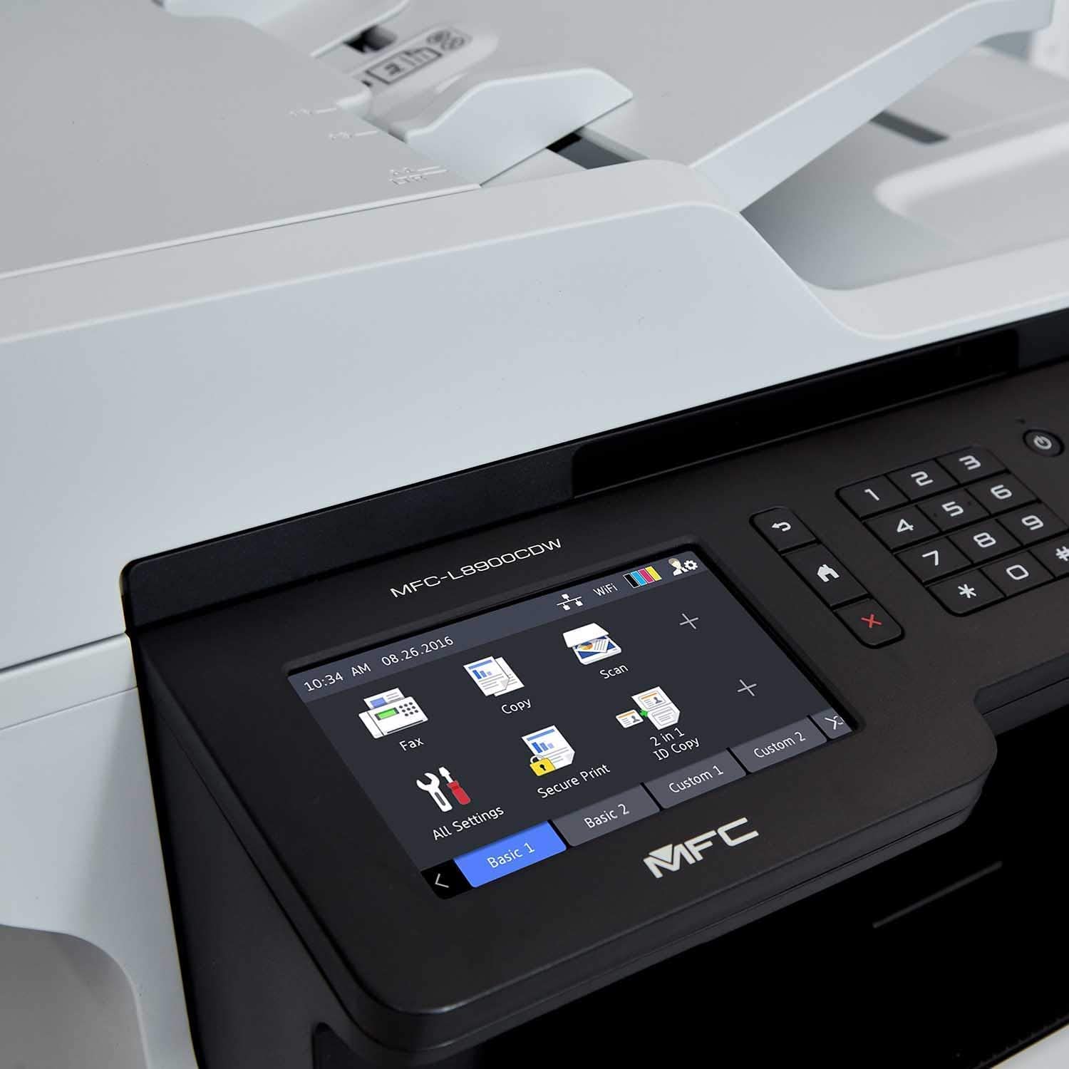 Brother MFC-L8900CDW Wireless All-in-One Color Laser Printer for Office - 4-in-1 Print Copy Scan Fax - 5" Touchscreen LCD Display, 33 ppm, 70-Sheet ADF, 2400 x 600 dpi, Duplex Printing