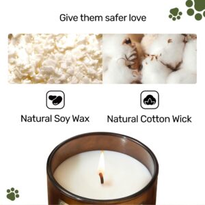 Furry Purr Candles for Home Scented, Pet Odor Eliminator Candle, Lily of The Valley, Aromatherapy Jar Candle Gifts for Women Yoga, Non-Toxic Soy Wax & Catnip Essential Oil, Animal Lover Gift, 7 Oz