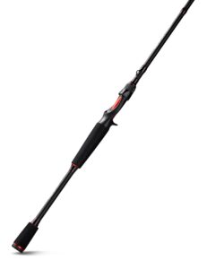 piscifun torrent baitcaster rod, portable 2 piece casting rod, durable lightweight sensitive baitcasting fishing rod (6'6" mh-f)