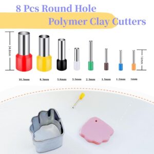 Dacmern 689pcs Polymer Clay Cutters Set - 39 Shapes Stainless Steel Clay Cutters with 8 Circle Cutters, 640pcs Earring Making Kit and 2 Polymer Clay Tools, Clay Cutters for Polymer Clay Jewelry