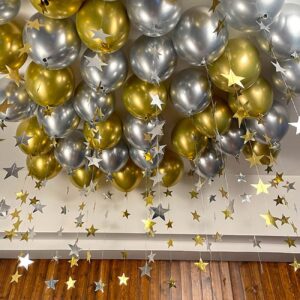 XIKSXITN Metallic Silver Balloons Small Mini Metallic Balloons Helium Balloons for Party Decorative, Pack of 100