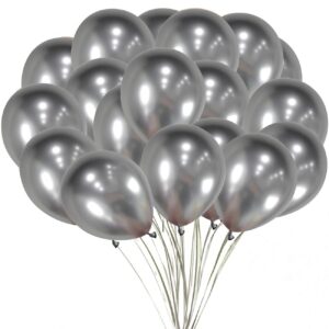 XIKSXITN Metallic Silver Balloons Small Mini Metallic Balloons Helium Balloons for Party Decorative, Pack of 100