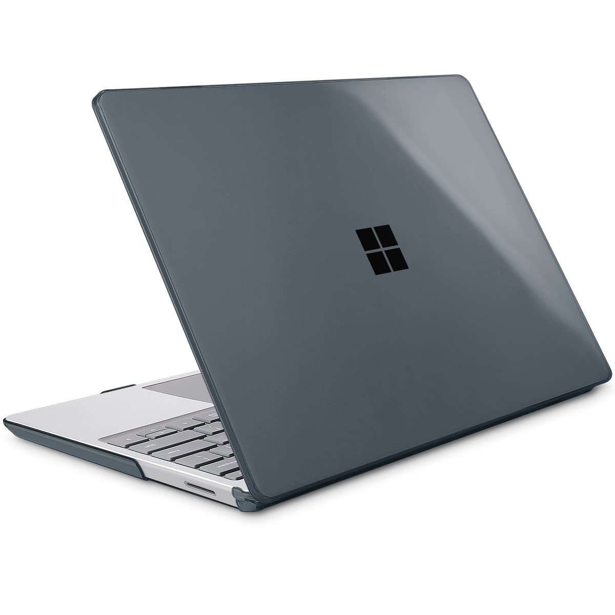 Mektron Designed 15" Microsoft Surface Laptop 3/4/5 Case 2019/2021/2022 Models:1872/1873/1953/1979 Laptop Cover,Plastic Hard Shell with Screen Protector + Keyboard Cover + Dust Plugs,Crystal Black