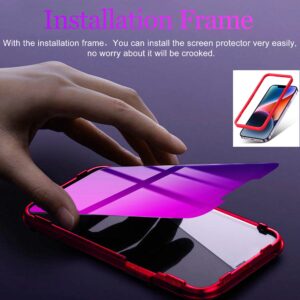 Umhlaba Compatible with iPhone 14 Plus Compatible with iPhone 13 Pro Max Privacy Screen Protector Gradient colorful 28 Degree Anti-Spy Tempered Glass Case Friendly Bubble Free Easy Installation Frame