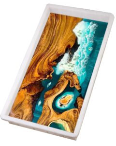 kalinta no seal reusable epoxy mold, 31.5x19.5x3 inches large resin mold for river table, cutting board, river coffee table, resin art, diy art home decoration