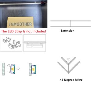 THMOOTHER 6-Pack 16inch Surface Mounted LED Strip Aluminum Channel with Anti UV Diffuser - Enhance Your Lighting with Style and Functionality