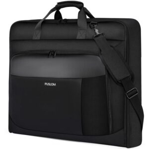 garment bag travel suit bag for men large 40-inch carry on garment bag up to 3 suits for business trips,2 in 1 hanging suitcase luggage bags for travel,foldable carry on bag fits 15.6inch laptop,black