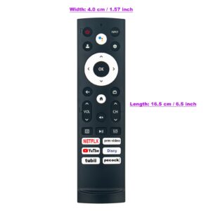 ERF3V90H 299843 Voice Command Remote Control Replacement compatible with Hisense Android Smart TV 65A65H 75A6H 55U7G 85U7H 75U65H 85A66GUA 65U7G 75U6H 55U8H 65A6H 55U7H 75U68H 75U7H 43A53FUA 43A68H