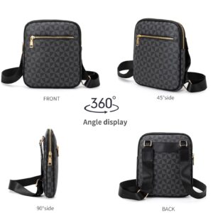 XIKIBEA Crossbody Bag for Mens, Men's commuter shoulder bag, Travel bag Work Business Small men's satchel (黑色)