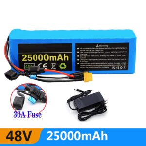 NALMAXO 48V 25AH 18650 13S3P High Power 1000W Electric Bike Battery E-Bike Battery 48V 25ah Lithium Battery with 30A BMS with Charger