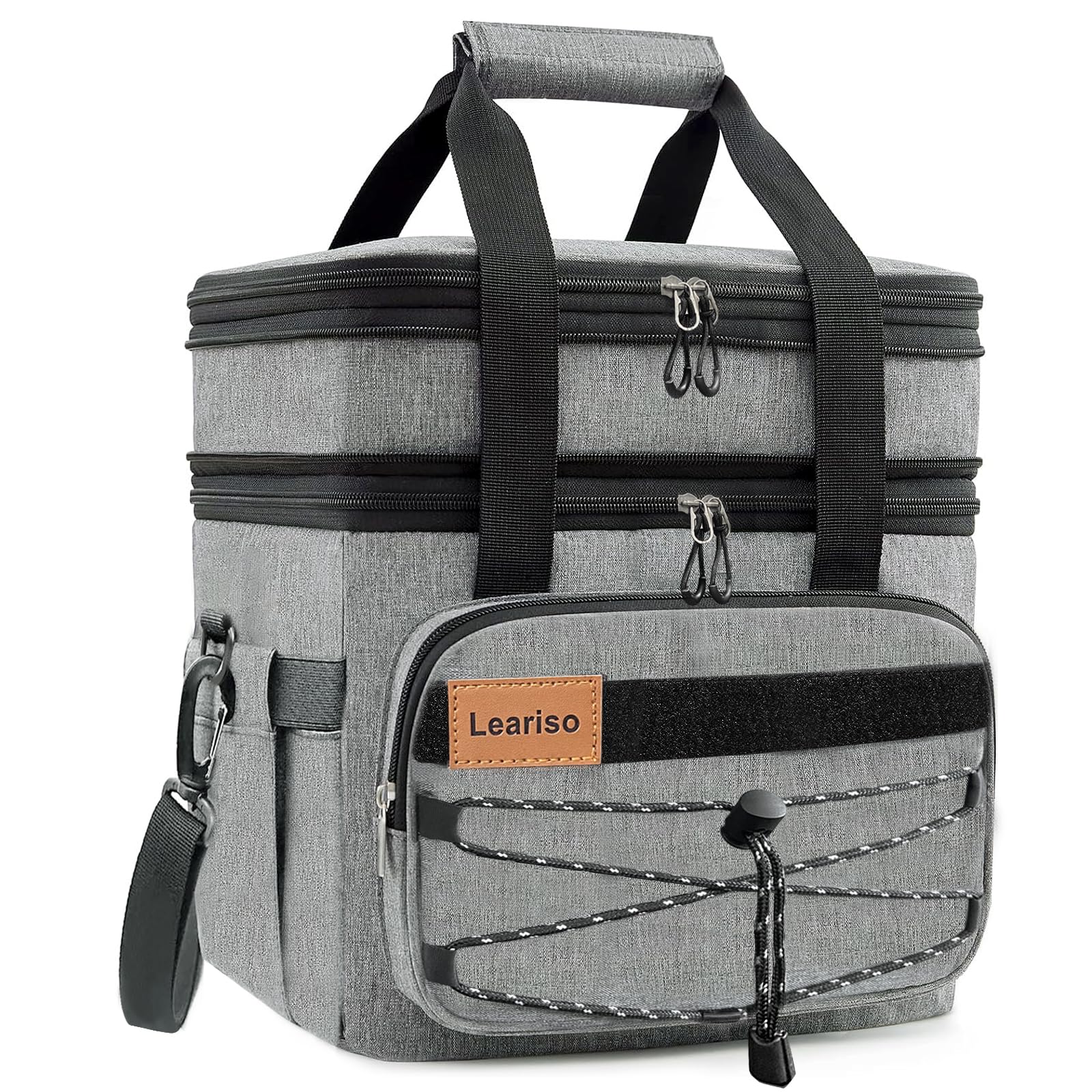 Lunch Bag for Women/Men,2-Tier Reusable Insulated Lunch Box with Adjustable Shoulder Strap, Leakproof Tote Bag Organizer for AdultsTactical Simple Modern Cooler Lunch Box for Work Picnic,Gray