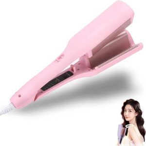 rommantic french egg roll curling iron ，water ripple v-shaped ionic hair curling iron styling tools，hair curler crimper styling tools & appliances with multifunctions (pink)