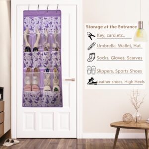 Over the Door Storage Organizers,Behind Door Hanging Holder Shelf to Store Shoes,Socks,Hat,Underwear,Doll,Toddler Nappy,Hair Accessories,Kids outfit in Bathroom,Nursery,Utility Room,Entryway,Purple