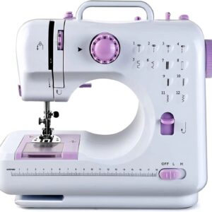 HJWTCQL Mini Sewing Machine for Beginners,Kids Sewing Machines,Small Sewing Machines with 12 Built-in Stitches and Reverse Sewing,Portable Sewing Machine for Kids, Suitable For Family Daily