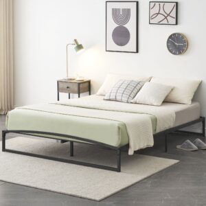 idealhouse 10 inch queen size platform metal bed frame low profile with storage, mattress foundation, no box spring needed