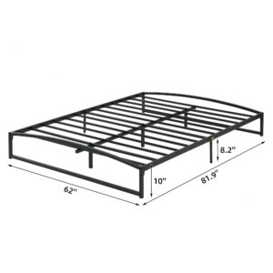 IDEALHOUSE 10 Inch Queen Size Platform Metal Bed Frame Low Profile with storage, Mattress Foundation, No Box Spring Needed