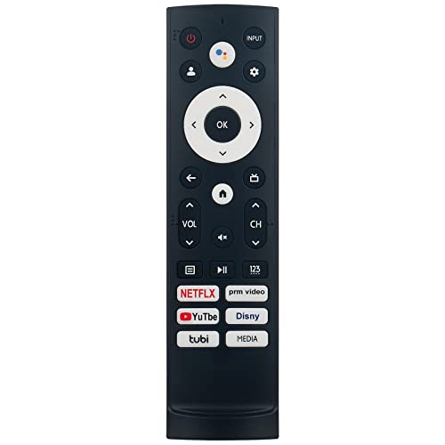 ERF3N90H Voice Command Remote Control Replacement compatible with Hisense Smart QLED TV 2022 Model 43A65H 50A65H 55A65H 55U7G 65A65H 65U65H 75A65H 75U7G 75U8H 43A6H 50A6H 43A68H 50A68H 50U6H 55A68H