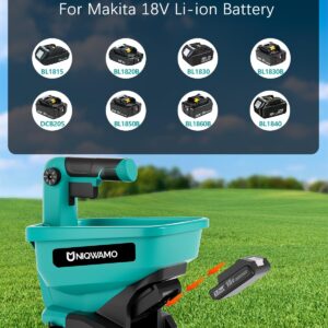 Uniqwamo Grass Seed Spreader for Makita 18V Li-ion Battery, Available Year-Round, Grass Seeds, Rock Salt (Battery not Included)