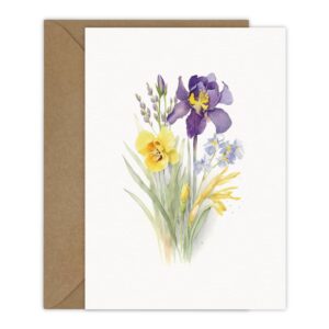 Tashchow 5 Watercolor Flowers Greeting Cards All Occasion Blank Note Cards with Envelopes