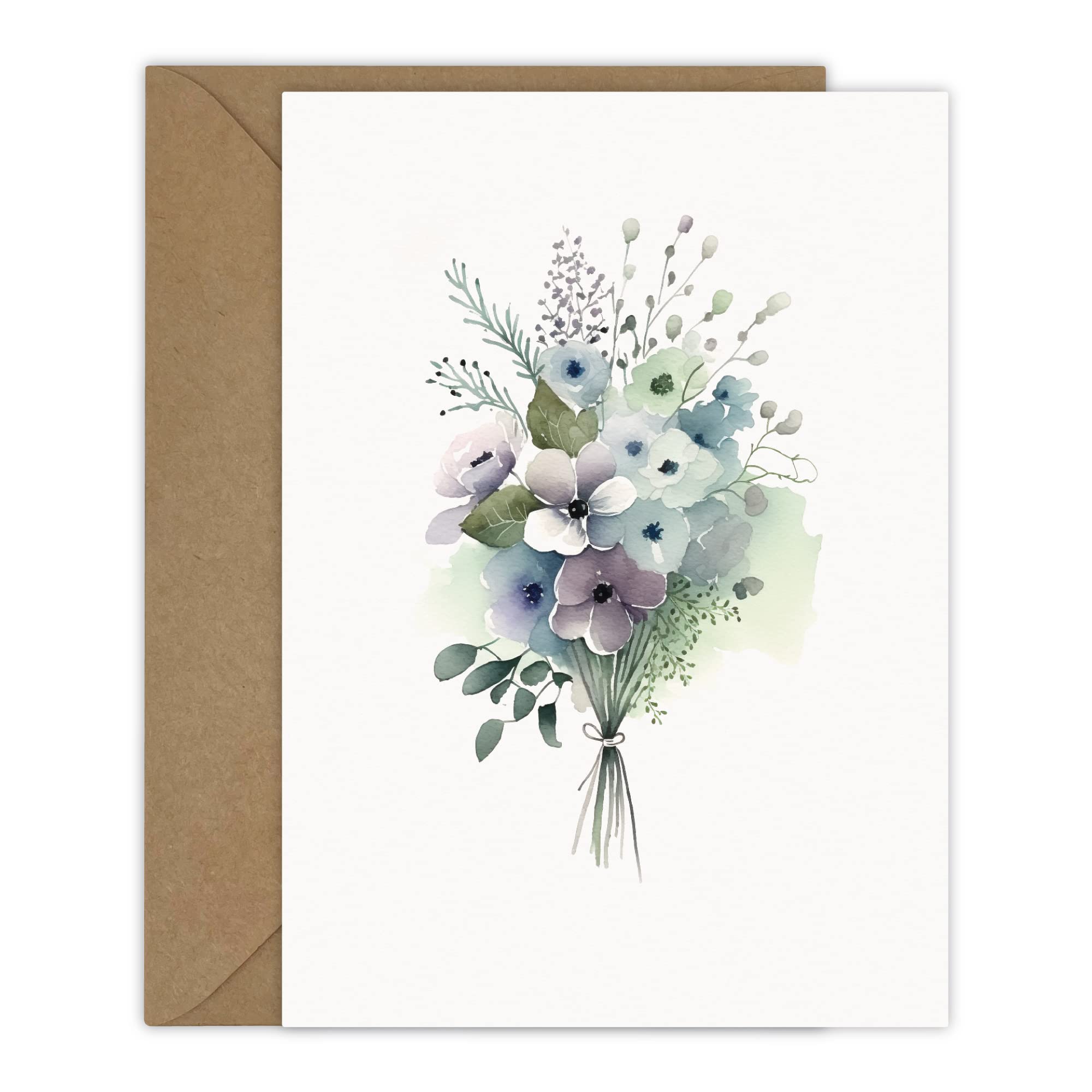 Tashchow 5 Watercolor Flowers Greeting Cards All Occasion Blank Note Cards with Envelopes