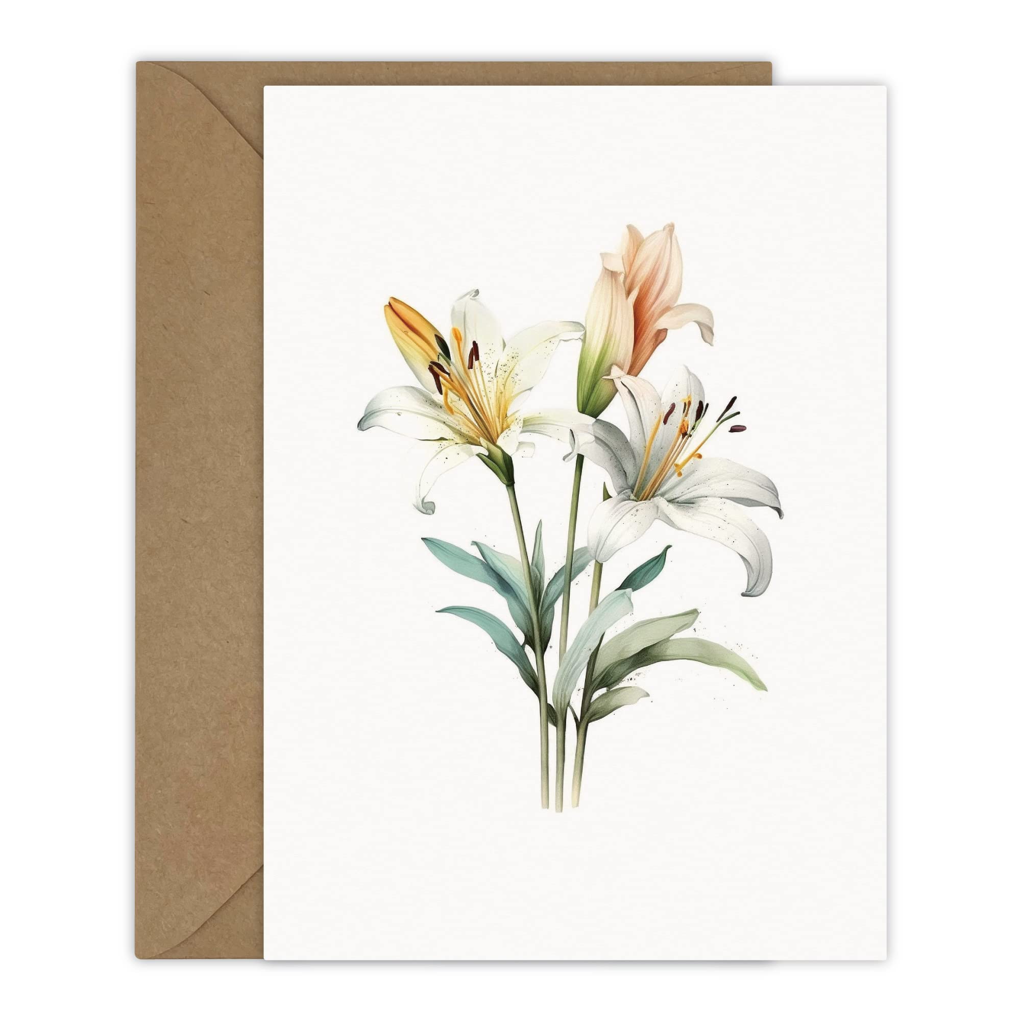 Tashchow 5 Watercolor Flowers Greeting Cards All Occasion Blank Note Cards with Envelopes