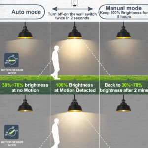 Seovix Motion Sensor Outdoor Barn Lights, Dusk to Dawn Outdoor Wall Light Fixtures with E26 Base Socket, IP65 Waterproof Exterior porch light for Garage, Entrance, Doorway, Entryways, HS2213-1