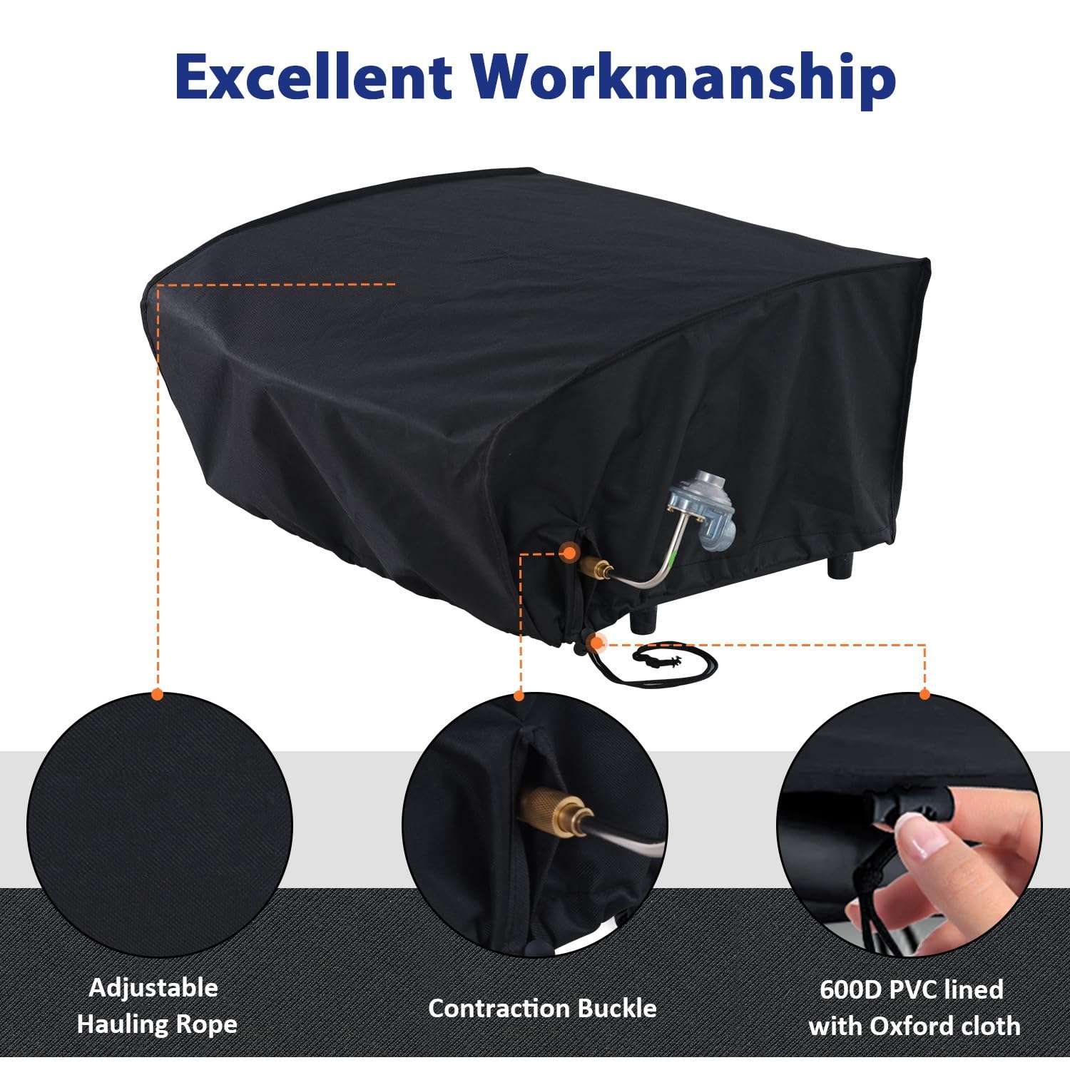 Grill Cover for Blackstone 22" 1813,， 22inch Tabletop Griddle with Hood and Also fit for Coleman Roadtrip LX,LXX, LXE, 285 Camping Grills and Smoke Hollow 205 Grill,600D Heavy Duty Cover - Heighten