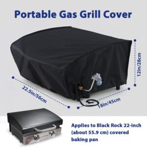 Grill Cover for Blackstone 22" 1813,， 22inch Tabletop Griddle with Hood and Also fit for Coleman Roadtrip LX,LXX, LXE, 285 Camping Grills and Smoke Hollow 205 Grill,600D Heavy Duty Cover - Heighten