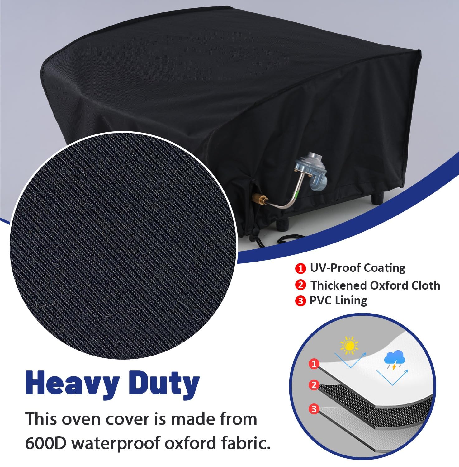 Grill Cover for Blackstone 22" 1813,， 22inch Tabletop Griddle with Hood and Also fit for Coleman Roadtrip LX,LXX, LXE, 285 Camping Grills and Smoke Hollow 205 Grill,600D Heavy Duty Cover - Heighten