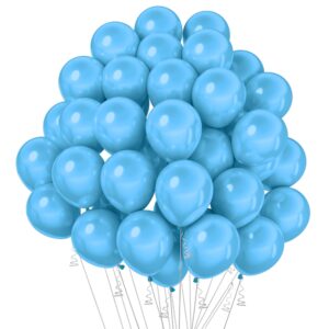 blue balloons, 50 pcs, blue balloons 5 inch, light blue balloons, baby blue balloons, sky blue balloons, balloons for arch decoration, balloons for birthday wedding baby shower party decorations