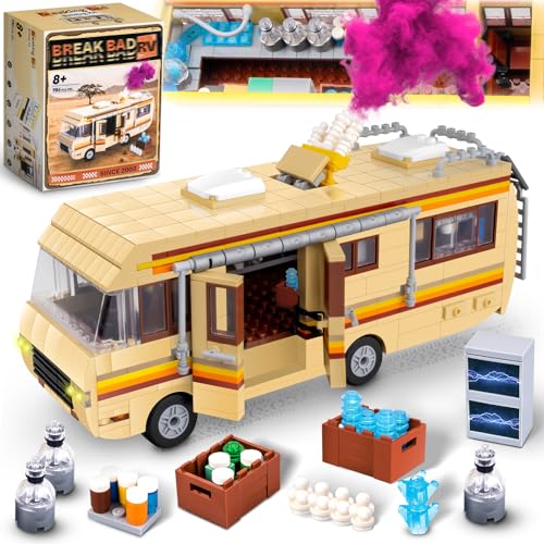 Lixboxy Camper for Break Bad Rv Building Set, Creative Camper Van Building Blocks Merchandise, DIY Technic Building Set Toy, Building Bricks Kit for Ages 8-14(986 Pieces)