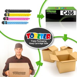 ToBeter Compatible MP C406 Toner 17,000 Pages Replacement for 842091 842092 842093 842094 Toner Cartridge for MP C307, MP C306, MP C406, MP C407 Printer (BK/C/Y/M, 4 Pack)