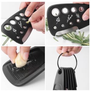 Kitchen/Unique Gadgets Set 6 Pieces, Space Saving Cooking Tools, Cheese Grater, Bottle Opener, Fruit/Vegetable Peeler, Pizza Cutter, Garlic/Ginger Grinder,Herb Stripper