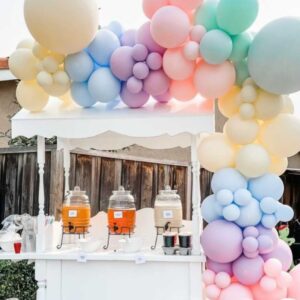 Bonropin Rainbow Pastel Balloon Arch kit with Assorted Color Balloons Garland Pastel Party Balloons Pastel Blue Pink Green Yellow Purple Balloons for Baby Shower Wedding Birthday Party Supplies