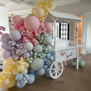 Bonropin Rainbow Pastel Balloon Arch kit with Assorted Color Balloons Garland Pastel Party Balloons Pastel Blue Pink Green Yellow Purple Balloons for Baby Shower Wedding Birthday Party Supplies