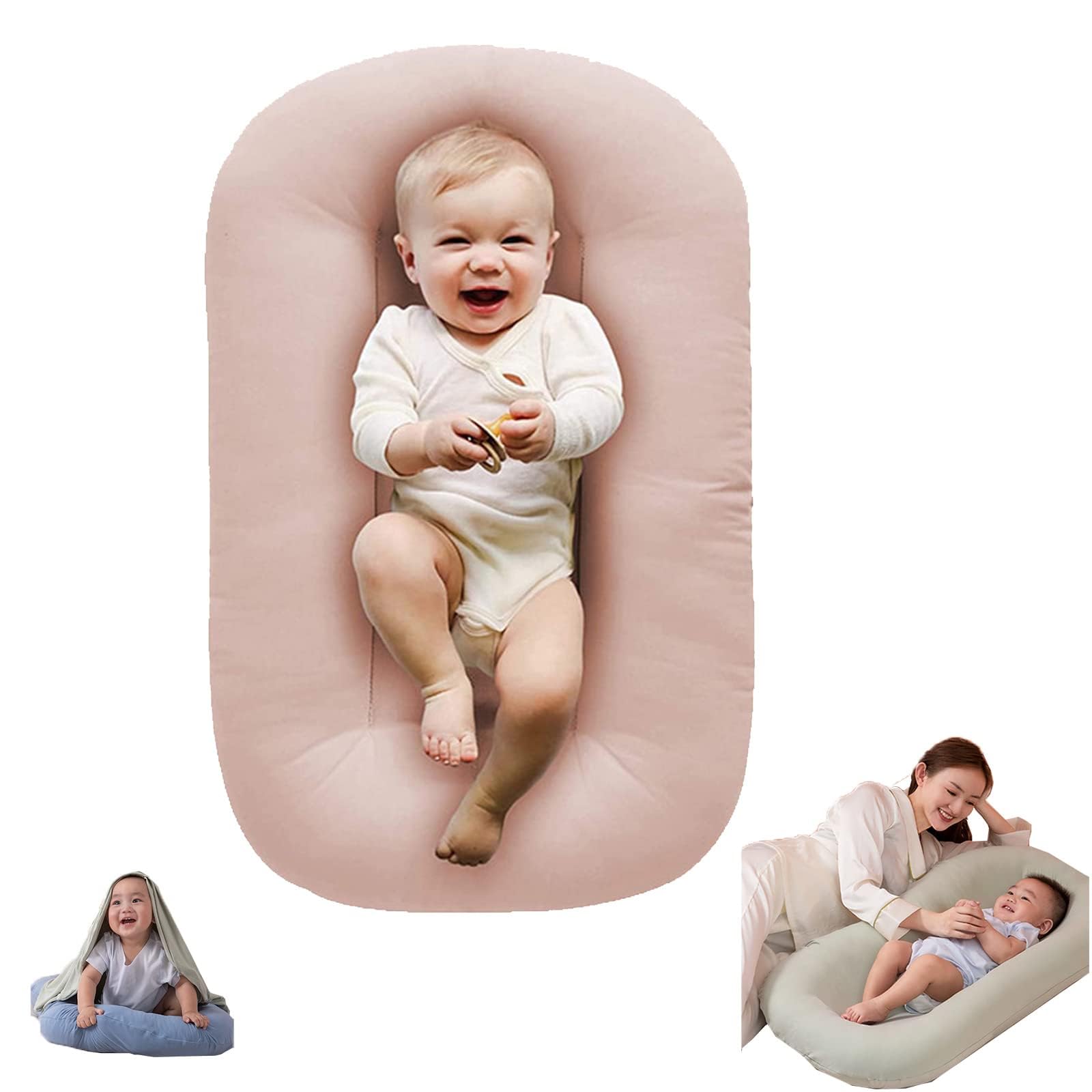 oliwex Baby Lounger，Baby Lounger Pillow 0-24 Months,Baby Lounger Nest，Newborn Lounger Pillow，Baby Lounger Pillow for Newborn (Light Pink)