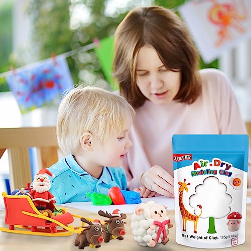 ifergoo Modeling Clay, 24/36 Colors Air Dry Clay Best Gift for Kids, Super Light Magic Clay with Sculpting Tools and Project, No-Sticky and Non-Toxic (White Color)