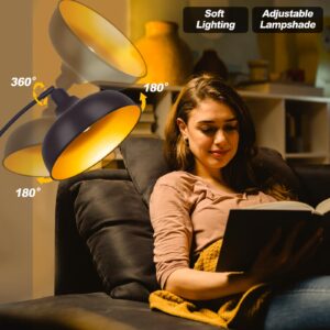 Arc Floor Lamps Bronze, Standing Lamps for Living Room with Remote Control, Foot Switch, Metal Shade, Arched Floor Lamp with Stepless Dimmable LED Bulb, Brown Floor Reading Tall Lamp for Bedroom