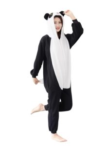 joyxiamunicorns unisex adult panda animal onesie pajamas cosplay costumes halloween christmas one-piece sleepwear m