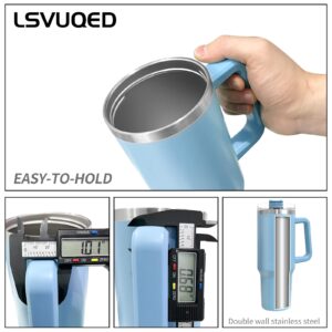 LSVUQED Tumbler Cups, 40 oz Tumbler with Handle and Straw Lid Insulated Reusable Stainless Steel Travel Mug Keeps Drinks Insulation up to 12 Hours.(Blue)