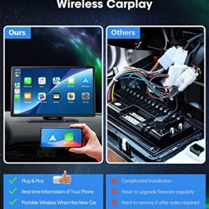 9-Inch Wireless Car Stereo with Carplay, Backup Camera, GPS Navigation, Android Auto - by LAMTTO