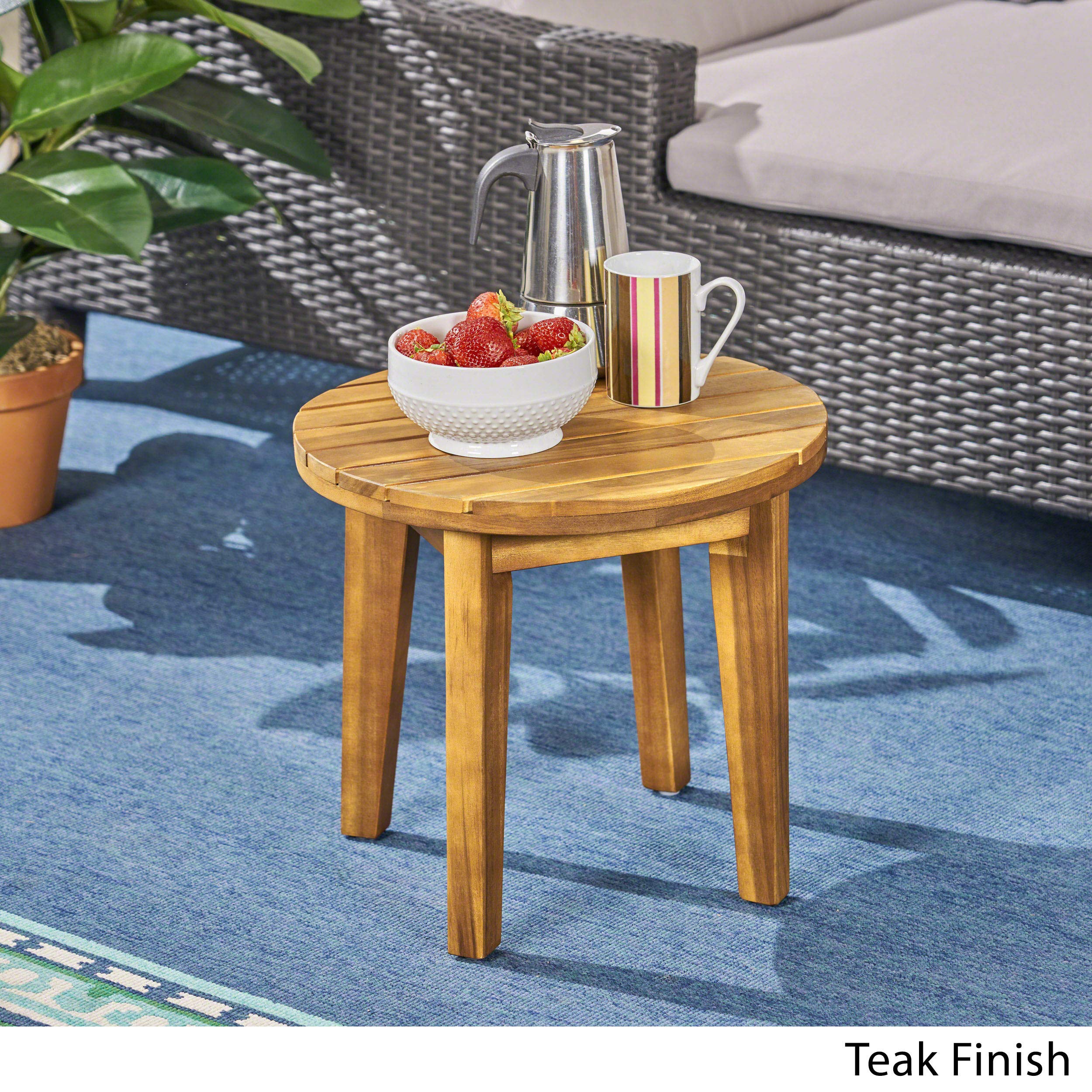 Christopher Knight Home Carlisle Outdoor Acacia Wood Coffee Table + Christopher Knight Home Parker Outdoor 16" Acacia Wood Side Table