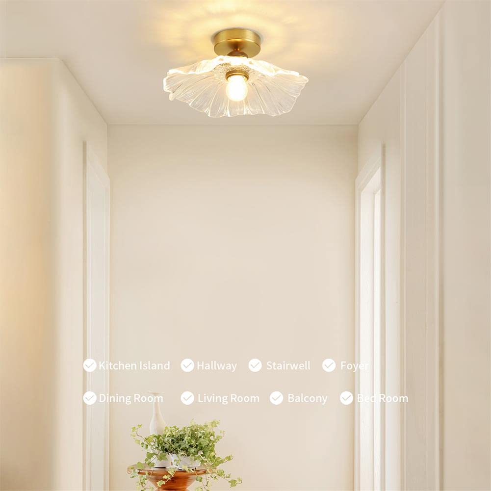 BAVGARI Semi Flush Mount Ceiling Light Fixture,Gold Ceiling Light,flushmount Ceiling Light,Bathroom Ceiling Light,Flush Ceiling Light for Hallway Entryway Bathroom Foyer Kitchen Bedroom Dining Room