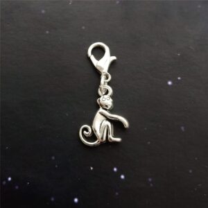 3pcs in Set Creative Jewelry, Monkey Clip on Charm, for Making Jewelry Necklace and Bracelet, Cartoon Monkey Pendant Charm