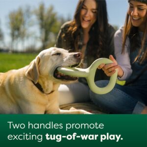 Earth Rated Tug of War Dog Toy, Interactive Pull Toy for Adult and Puppy Dogs, Ergonomic Grip, Natural Rubber, Large, Green