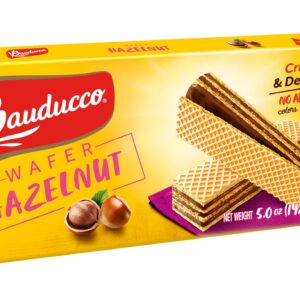 Bauducco Hazelnut Wafers - Crispy Wafer Cookies With 3 Delicious, Indulgent Decadent Layers of Hazelnut Flavored Cream - Delicious Sweet Snack or Desert - 5.0 oz (Pack of 1)