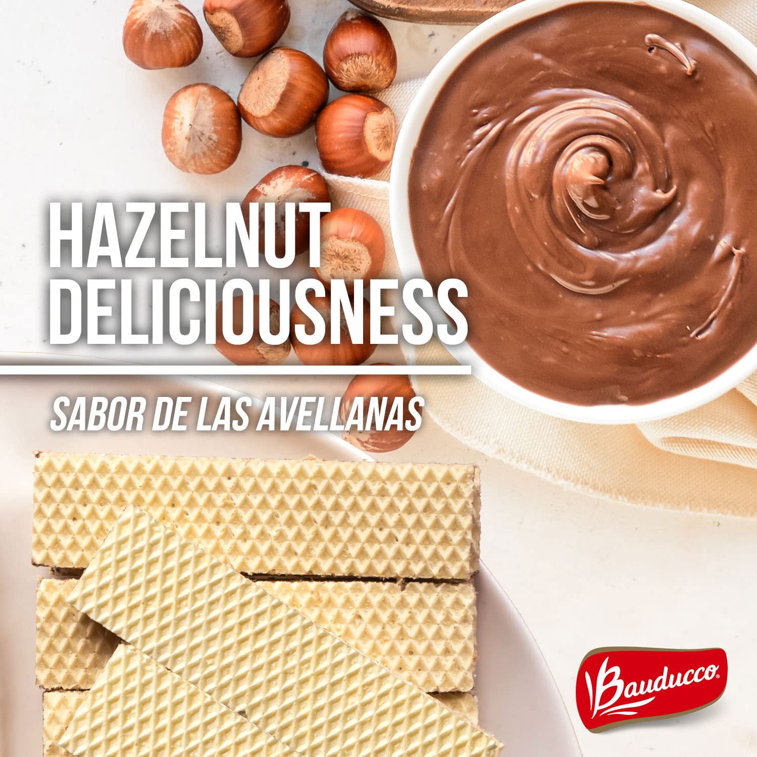 Bauducco Hazelnut Wafers - Crispy Wafer Cookies With 3 Delicious, Indulgent Decadent Layers of Hazelnut Flavored Cream - Delicious Sweet Snack or Desert - 5.0 oz (Pack of 1)